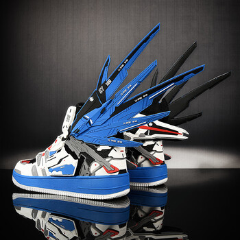 高达联名鞋 莆田鞋子男士秋冬款高帮板鞋男鞋冬季男款运动鸳鸯高达