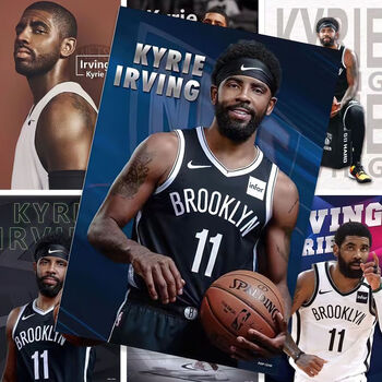 二次印象凯里·欧文海报墙贴 nba篮球全明星克布鲁克林篮网队明星周边