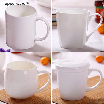 特百惠(tupperware)景德镇古瓷简约陶瓷杯子水杯茶杯纯白色马克 水滴