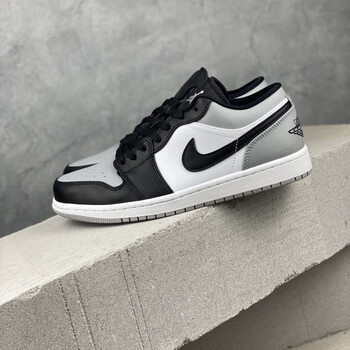 【官方旗舰】aj1黑灰影子灰小闪电乔1低帮男女学生休闲运动鞋鞋 黑灰