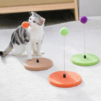 猫咪弹簧球玩具自嗨逗猫棒解闷神器耐咬逗猫玩具幼猫猫咪玩具球大象灰
