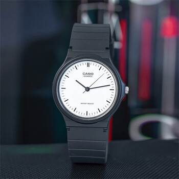 卡西欧(casio)休闲学生中性指针电子小黑表防水石英表mq-24uc-4b 3b