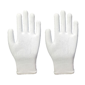 薄款手套尼龙花色涂指针织透气干活白色尼龙手套不带胶24只装合算每只