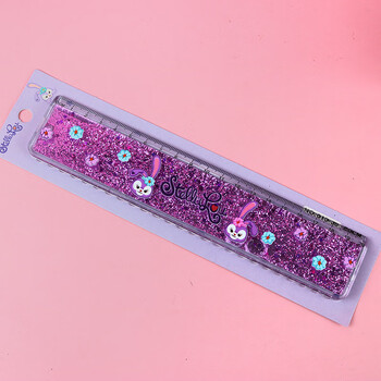 尺子玲娜贝儿文具网红仙女可爱卡通入油波浪线直尺 610星黛露紫色字母