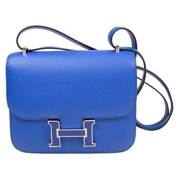 hermes/爱马仕 constance 18 女士单肩包/斜挎包 康康包 蓝色