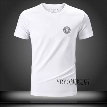 yryo瓦萨琪2023夏季款美人头男圆领短袖t恤美杜莎宽松半袖女 白色短袖
