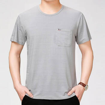 老人恤男士夏天圆领半袖汗衫短袖恤爸爸短袖t恤纯棉男中老年男装夏季