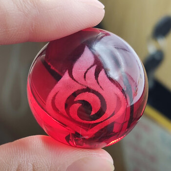 元素水晶玻璃球发光摆件游戏周边二次元礼物 玻璃球火元素(不带灯座)