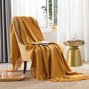 羊毛毯子英国客户 瑞典klippan毛毯毯子羊毛沙发毯盖毯春秋同款 姜
