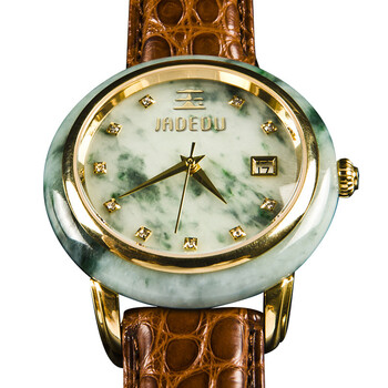 玉度 创意时尚大气男款手表礼品表 玉石翡翠手表