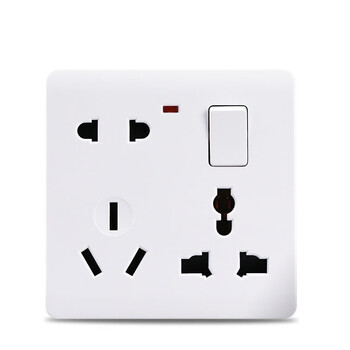 一开八8孔插座带开关86型二三三插家用面板16a多功能多孔暗装usb 一开