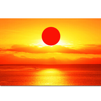 禾佳成红日大海风景画旭日东升海水图财源滚滚日出画办公室装饰墙贴挂
