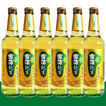 雪花原厂金纯生啤酒 5至10瓶500ml装精品酿造纯生啤酒瓶装 金纯5瓶装