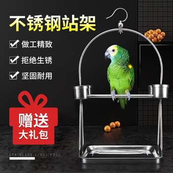 威毕鹦鹉站架不锈钢鸟架子金太阳鸟架鹦鹉脚链脚环鸟架站棍站杆不锈钢站架小号 标配 图片价格品牌报价 京东