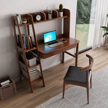 jia)2023新款北欧电脑桌简约家用学习桌办公写字书桌全实木书桌椅