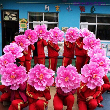舞蹈道具手拿花啦啦队儿童表演牡丹花开场舞演出花运动会入场手花