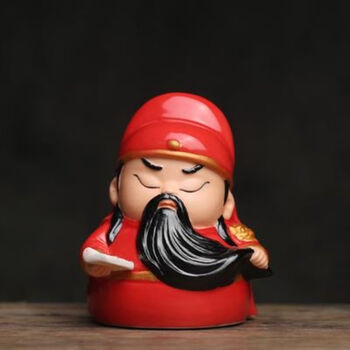 优束 q版关公武圣关羽小摆件家居关公摆设茶宠茶玩车载 q版文关公