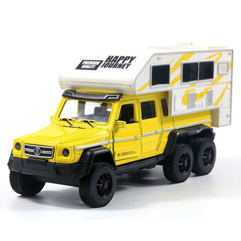 牧奈斯房车旅游132汽车仿真房车模型灯光音乐旅行合金儿童旅游生日