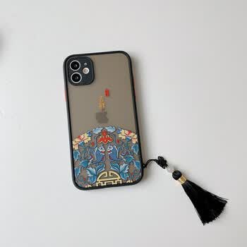 中国风流苏iphone11手机壳苹果11手机壳xxsxr适用磨砂边框7p8plusse2
