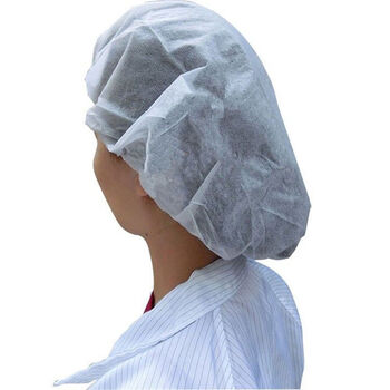 加厚一次性帽子无纺布头套手工圆帽车间厨师透气美容防尘发套 30克