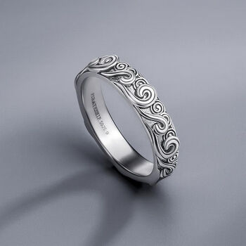 zhangu925手工祥云中国风开口冷淡风戒指女ins潮复古小众设计情侣款