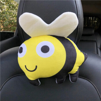 汽车座椅头枕护创意卡通可爱车载颈椎枕头小蜜蜂头枕蜜蜂车靠背枕汽车