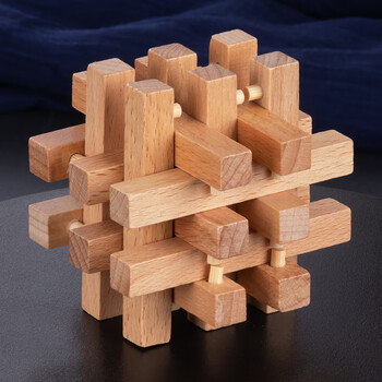 传统原创木质孔明锁智力玩具八卦榫卯结构鲁班解锁儿童玩具 十八罗汉
