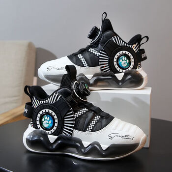 季回力休儿童篮球鞋男童运动鞋高帮防水皮面学生中大童鞋男孩球鞋099