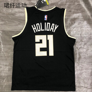 雄鹿队飞人主题版黑色大鹿头34号字母哥阿德托昆博球衣高质量球衣21