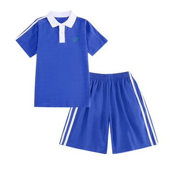 糖晰深圳校服小学生班服男童女童夏季短袖短裤套装儿童夏装两件套