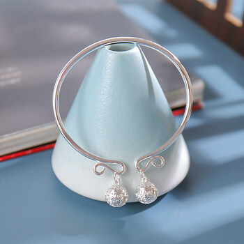 香囊球手镯手镯古风铃铛配饰一步一响开口镯子中国风饰品简约脚镯汉耐