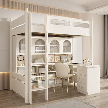 同桌的你 上下床现代高低床成人省空间上床下柜小户型儿童床储物 上铺