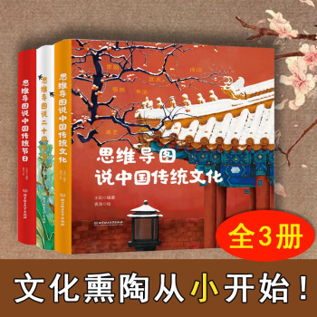 思维导图说中国文化全3册 这就是二十四节气传统文化节日 二三四年级小学生儿童课外阅读图画书绘本籍