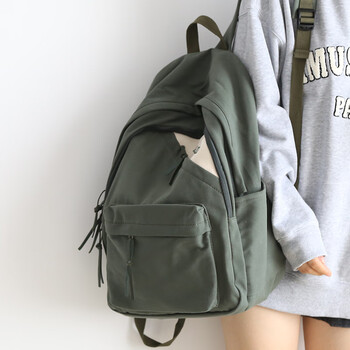 迪士尼(disney)复古帆布双肩包女韩版撞色书包女初中生百搭休闲背包女