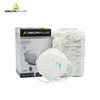 代尔塔 KN95防护口罩（60只/盒）防飞沫颗粒物防尘头戴式防尘口罩104010 白色 300204