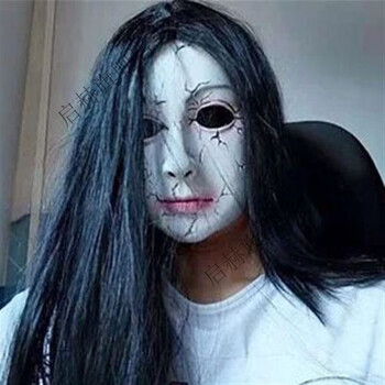 恐怖分子头套 万圣节面具鬼屋密室逃脱吓人头套全脸装扮道具 裂纹款