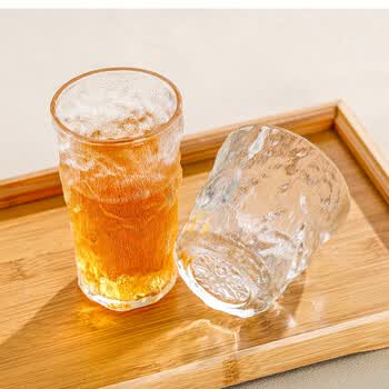思米花冰川杯玻璃杯高颜值加厚威士忌酒杯茶杯水杯果汁饮料杯子节日