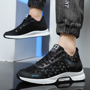 冬季增高鞋男10cm内增高男鞋8cm运动鞋子男士加绒保暖皮面跑步鞋尺码