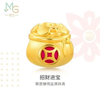 周生生【有组合】黄金转运珠 Charme 招财进宝钱袋足金串珠 91504C定价 钱袋