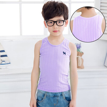 男童纯棉背心男薄款儿童工字打底小吊带男孩中大童跨栏夏内穿坑条款浅
