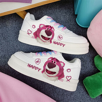 回力ow联名樱花卡通草莓熊厚底大头鞋女生可爱增高板鞋松糕鞋新款草莓
