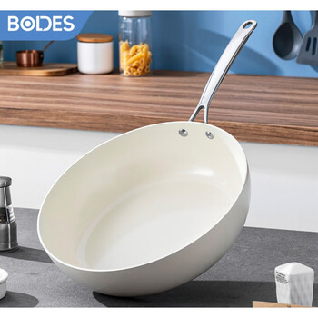 2022新款无烟锅陶瓷陶瓷白釉炒锅煎锅家用燃气灶电磁炉专用白色不粘锅