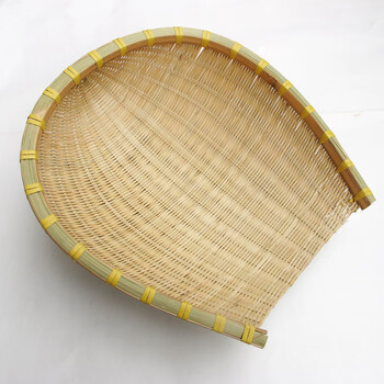 纯手工竹编小簸箕筛子畚箕筲箕竹篮果盘竹篓圆米捞碗篮果篮谷插大号