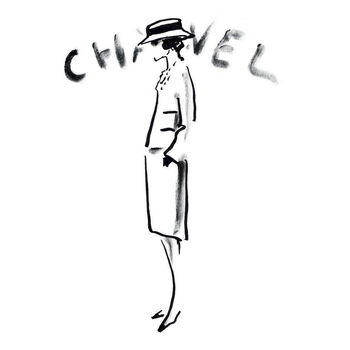 手绘chanel素描黑白ins简约风卡片纸拍照道具背景纸杂志封面 手绘5