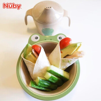 努比（Nuby）儿童稻壳餐盘宝宝分格盘学吃饭家用辅食碗训练碗辅食餐具碗勺套装 辅食碗