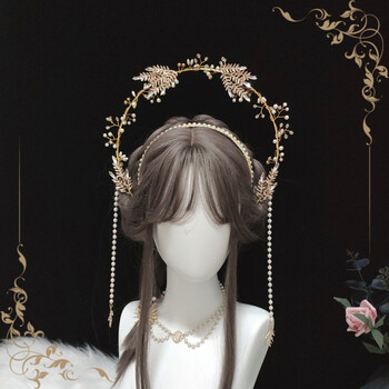 洛丽塔it绝美大圣母冠头饰光环头冠发冠手作光环