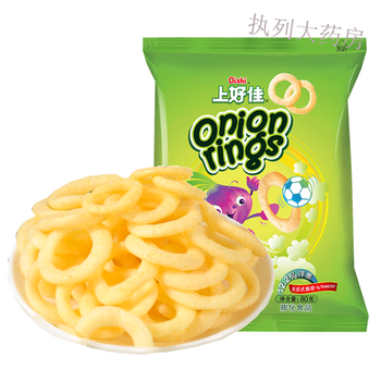 上好佳鲜虾片薯片80g*6大袋虾条薯条膨化休闲小零食品小吃批 洋葱圈80