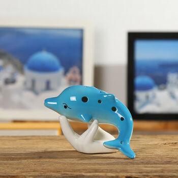 陶笛6孔初学者中音c调儿童学生入门陶埙六孔可爱海豚鲸鱼乐器礼品抖音