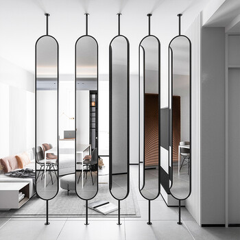 悬挂异形镜 镜子镜面屏风服装穿衣镜玄关试衣镜悬挂艺术灯镜分割空间