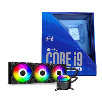 英特尔（Intel）i9-10900K 酷睿十核+超频三（PCCOOLER）凌镜GI-CX360 ARGB CPU水冷散热器